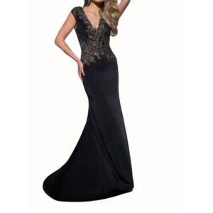 Tony Bowls | Dresses | Elegant Black And Gold Evening Dress | Poshmark